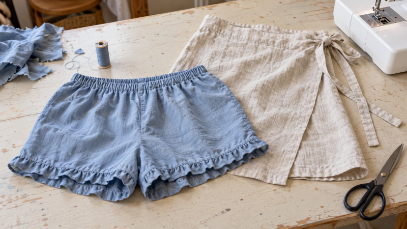 Handmade Sleepwear: Skirt & Shorts
