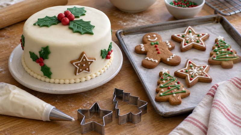 Christmas Cake and Cookies Decorating