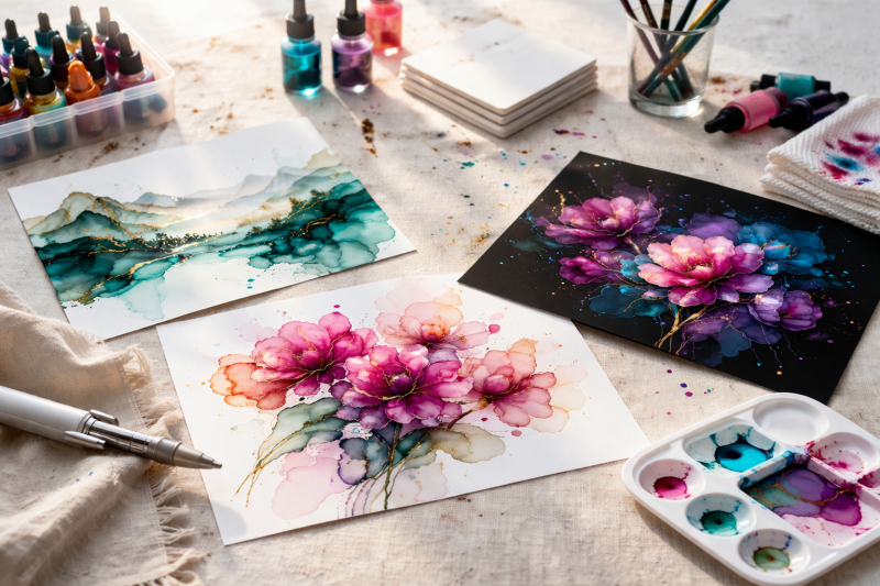Alcohol Ink Blooms